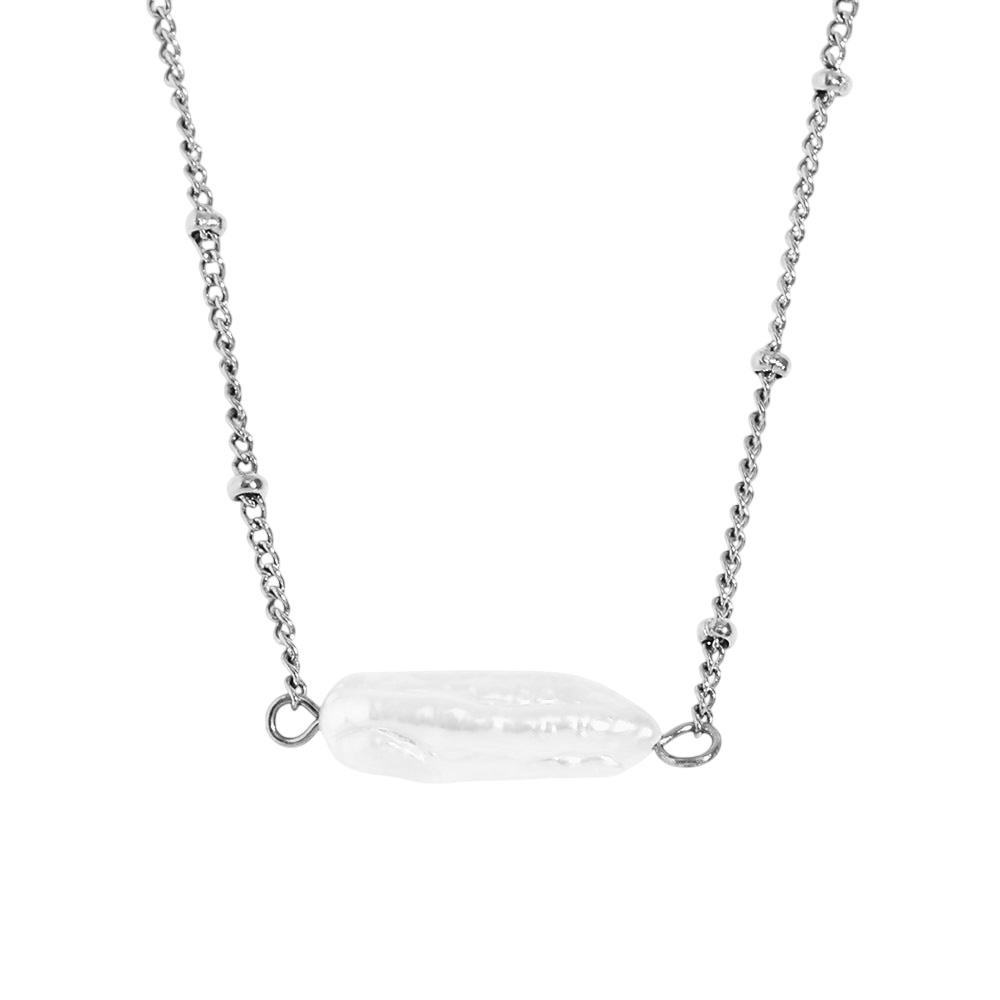 Valencia Pearl Silver Necklace