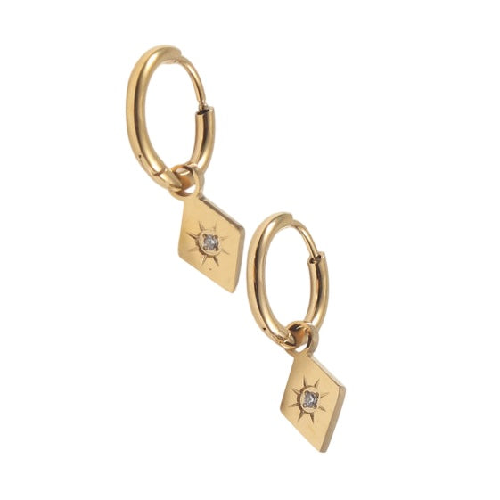 Celeste Gold Hoops