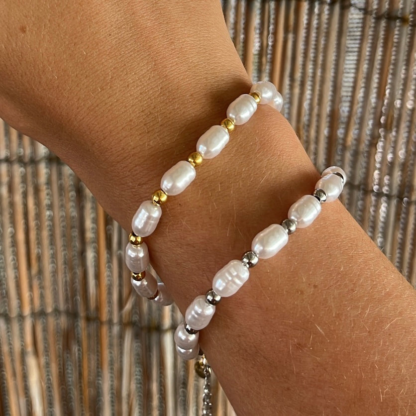 Wren Silver Pearl Bracelet