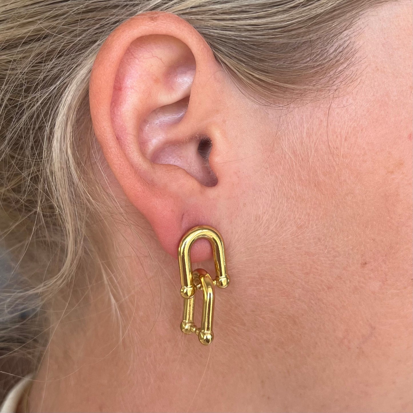Luca Gold Textured Earrings
