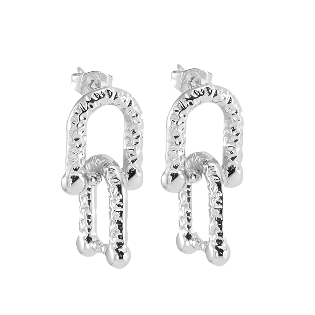 Luca Silver Textured Earrings