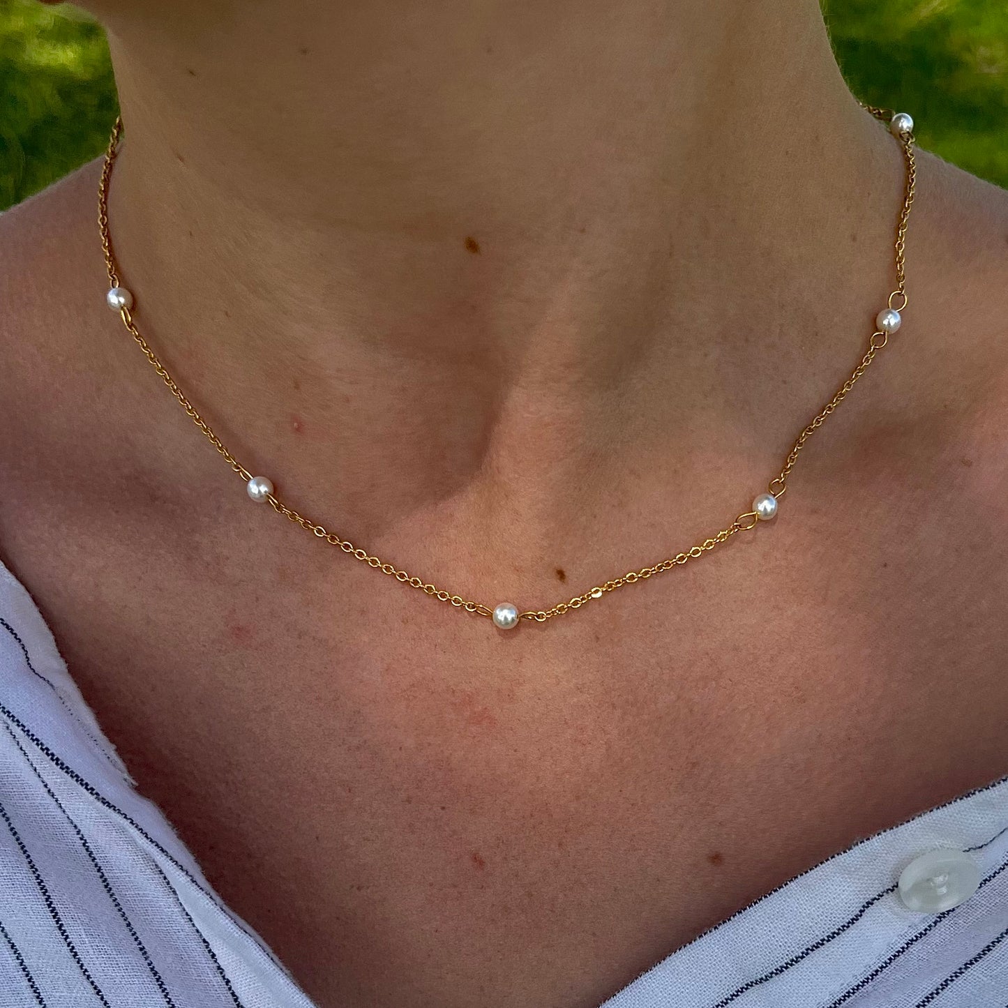 Blair Gold Pearl Necklace