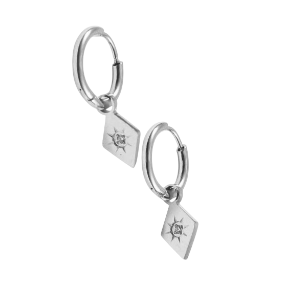 Celeste Silver Hoops