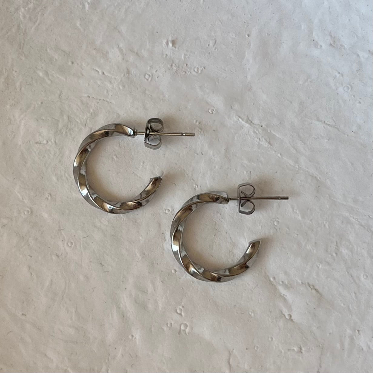 Roman Silver Hoop Earrings