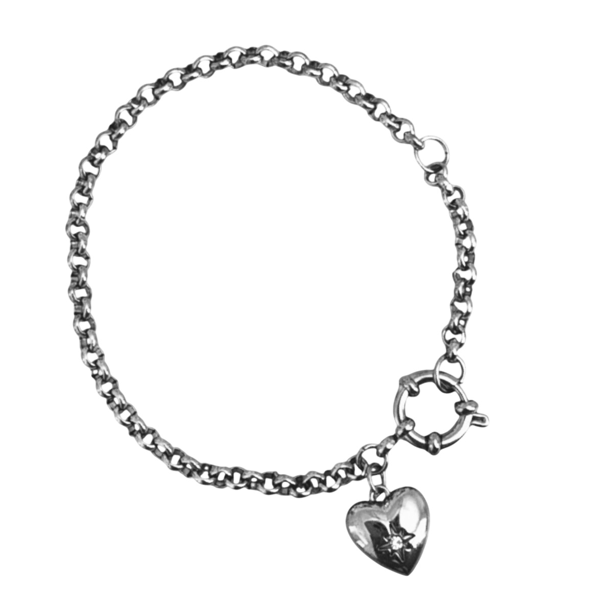Monroe Heart Charm Bracelet Silver