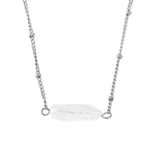 Valencia Pearl Silver Necklace