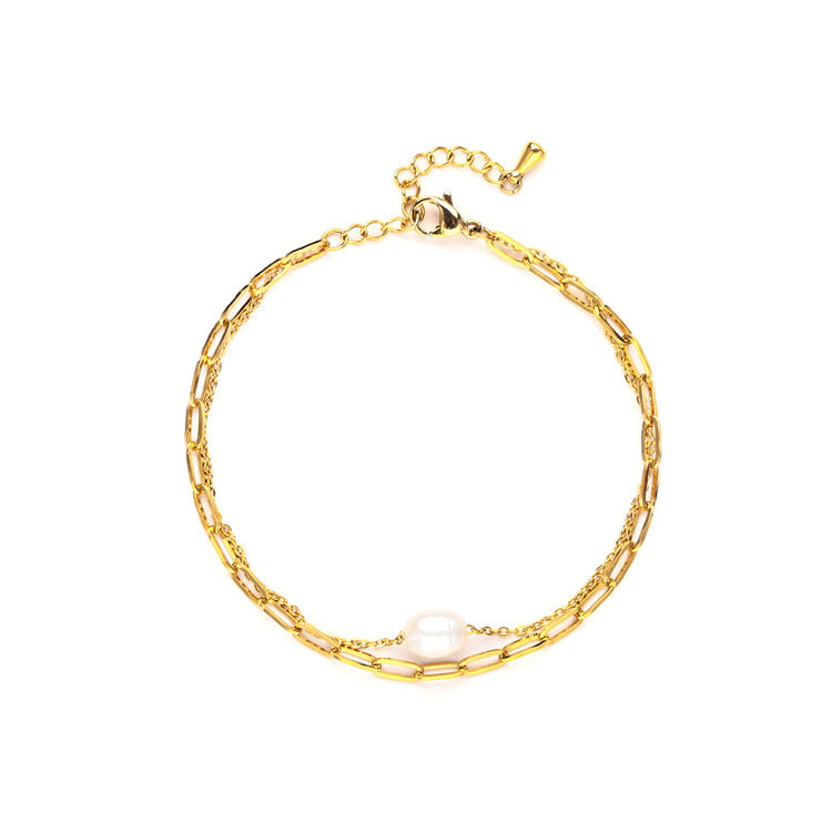 Ava Gold Pearl Bracelet