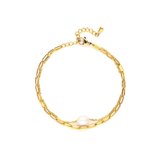 Ava Gold Pearl Bracelet