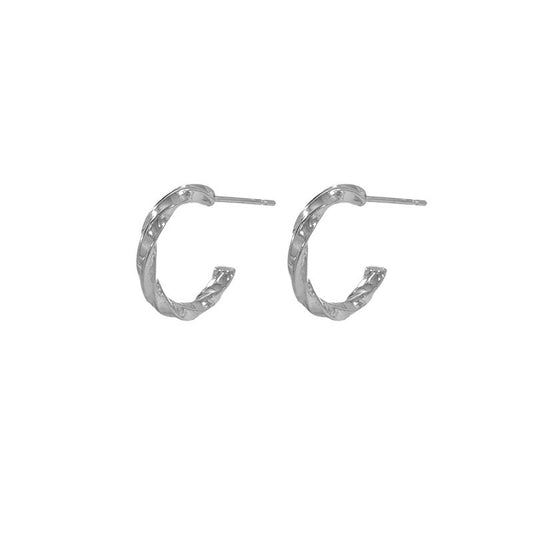 Roman Silver Hoop Earrings
