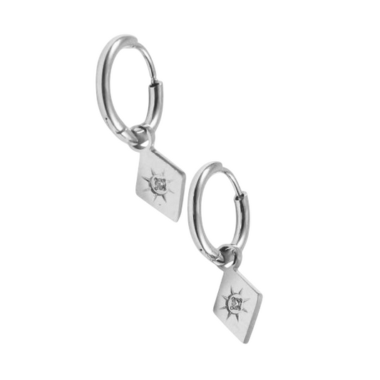 Celeste Silver Hoops