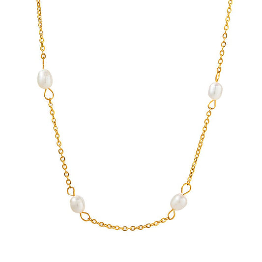 Ariel Gold Pearl Necklace