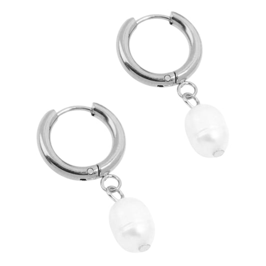 Coven Silver Pearl Hoop