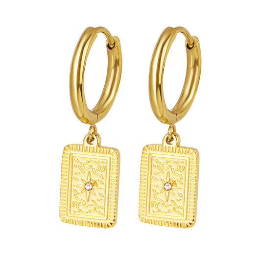 Queen of Stars Gold Hoops