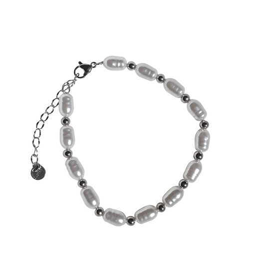 Wren Silver Pearl Bracelet