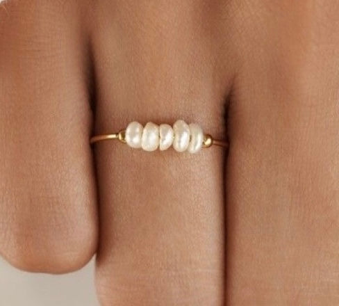 Sienna Gold Pearl Ring