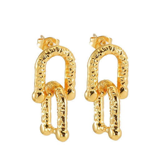 Luca Gold Textured Earrings